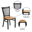Bowery Hill Restaurant Dining Chair in Black and Natural