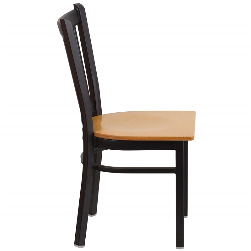 Bowery Hill Restaurant Dining Chair in Black and Natural