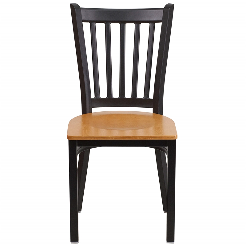 Bowery Hill Restaurant Dining Chair in Black and Natural