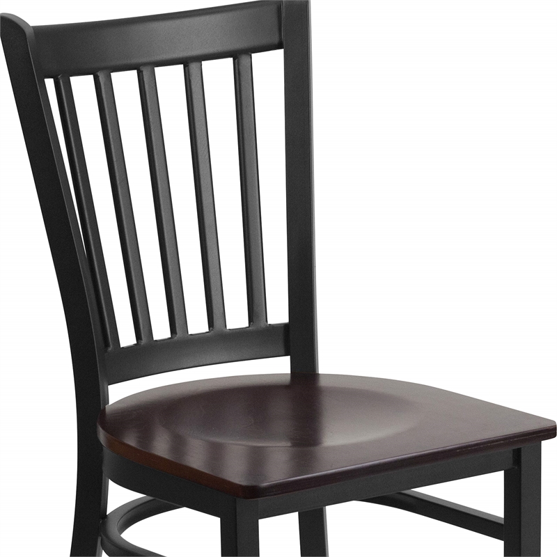 Bowery Hill Restaurant Dining Chair in Black and Walnut