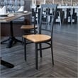 Bowery Hill Restaurant Dining Chair in Black and Natural