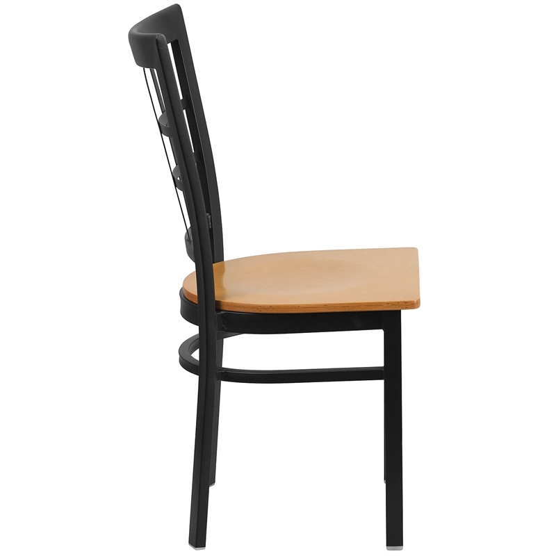 Bowery Hill Restaurant Dining Chair in Black and Natural