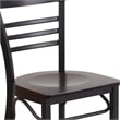 Bowery Hill Restaurant Dining Chair in Black and Walnut