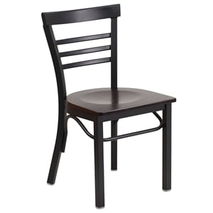 Bowery Hill Restaurant Dining Chair in Black and Walnut