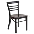 Bowery Hill Restaurant Dining Chair in Black and Walnut