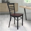 Bowery Hill Restaurant Dining Chair in Black and Walnut