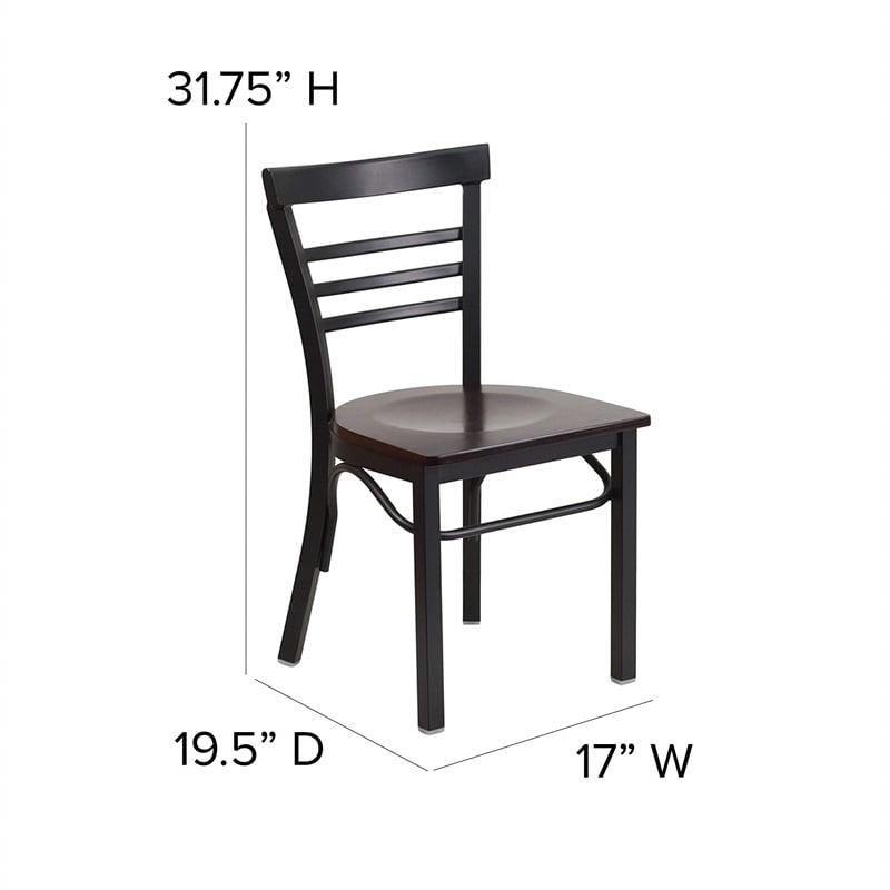 Bowery Hill Restaurant Dining Chair in Black and Walnut