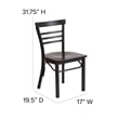 Bowery Hill Restaurant Dining Chair in Black and Walnut