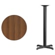 Bowery Hill Contemporary Iron/Wood Round Restaurant Bar Table in Black