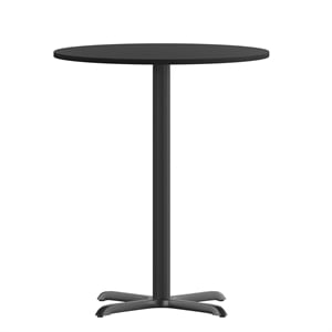 Bowery Hill 30&quot Round Restaurant Bar Table in Black