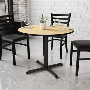 Bowery Hill 36&quot Round Restaurant Dining Table in Black