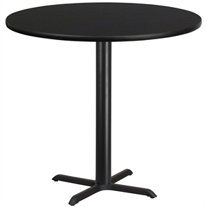 Bowery Hill 42&quot Round Restaurant Bar Table in Black