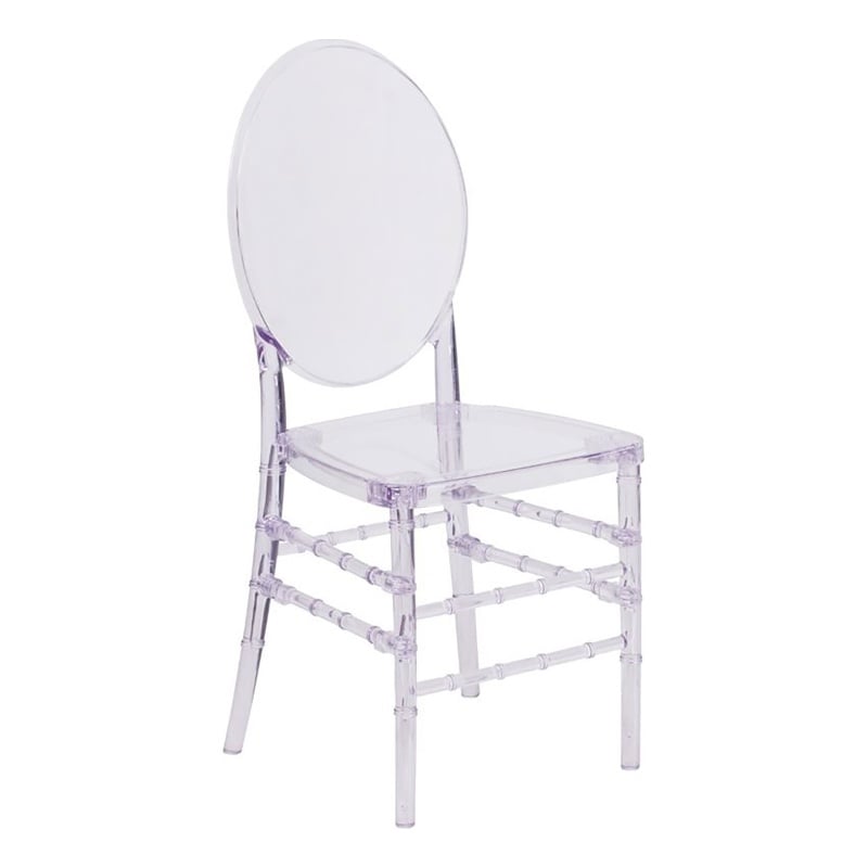 Bowery Hill Plastic Ice Florence Transparent Stacking Chair in Clear