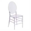 Bowery Hill Plastic Ice Florence Transparent Stacking Chair in Clear