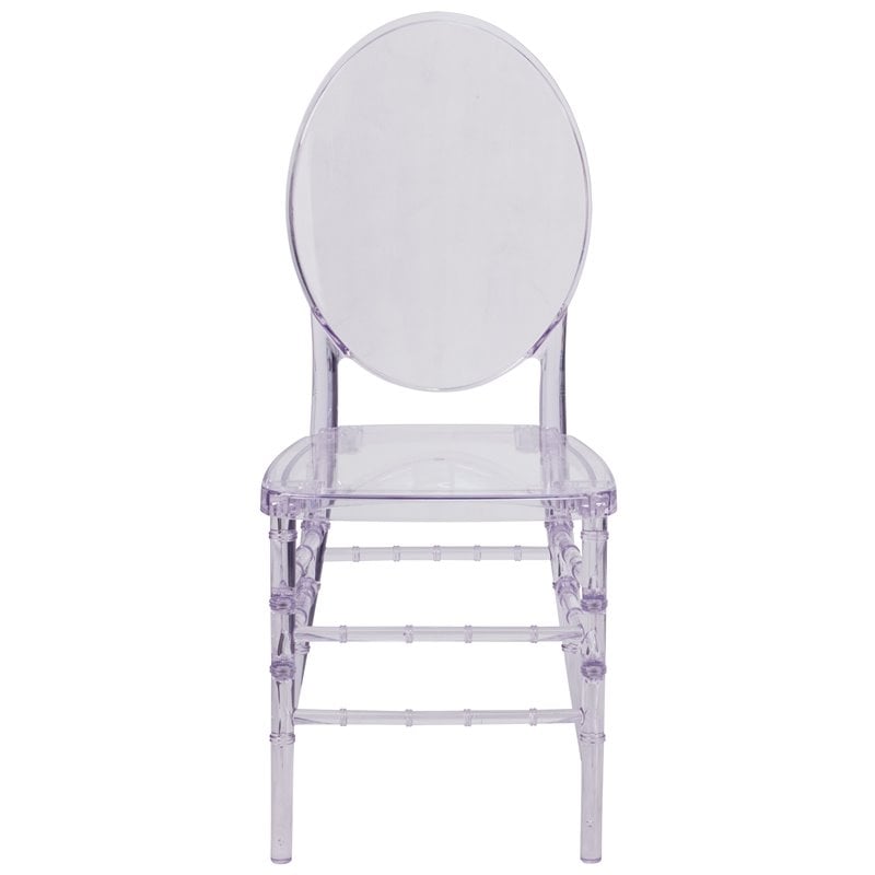 Bowery Hill Plastic Ice Florence Transparent Stacking Chair in Clear