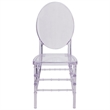 Bowery Hill Plastic Ice Florence Transparent Stacking Chair in Clear