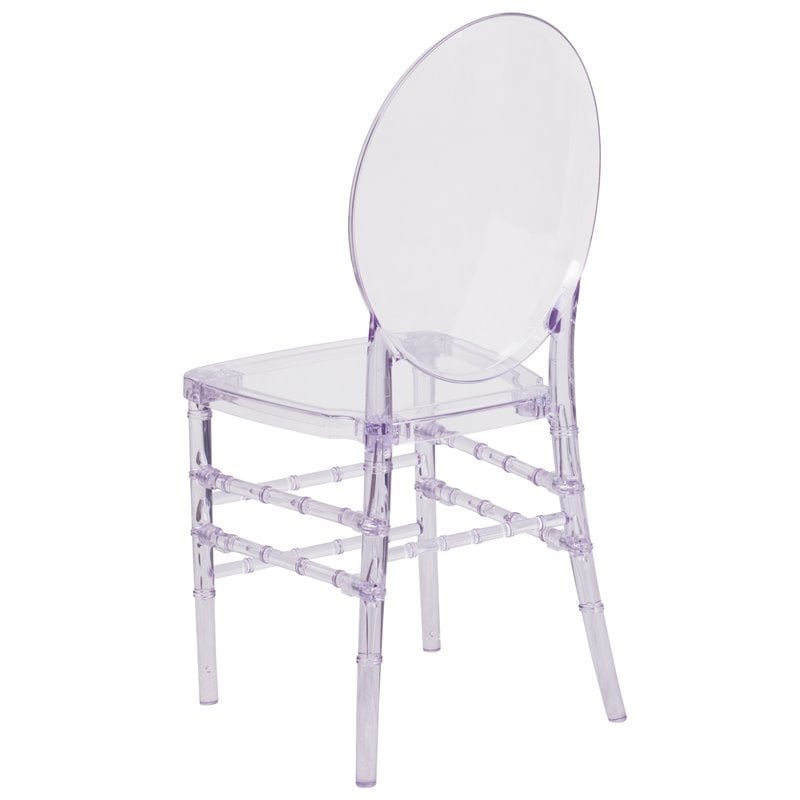 Bowery Hill Plastic Ice Florence Transparent Stacking Chair in Clear