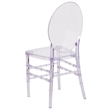 Bowery Hill Plastic Ice Florence Transparent Stacking Chair in Clear