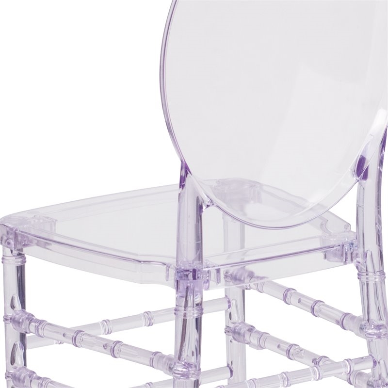 Bowery Hill Plastic Ice Florence Transparent Stacking Chair in Clear