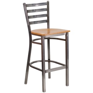 Bowery Hill 29&quot Ladder Back Restaurant Bar Stool in Natural