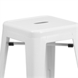 Bowery Hill 24'' Industrial Steel Metal Backless Counter Stool in White