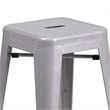 Bowery Hill 24'' Industrial Steel Metal Backless Counter Stool in Silver