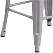 Bowery Hill 24'' Industrial Steel Metal Backless Counter Stool in Silver