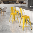 Bowery Hill Metal 24'' Counter Stool in Yellow