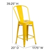 Bowery Hill Metal 24'' Counter Stool in Yellow