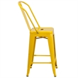 Bowery Hill Metal 24'' Counter Stool in Yellow