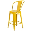 Bowery Hill Metal 24'' Counter Stool in Yellow