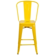 Bowery Hill Metal 24'' Counter Stool in Yellow