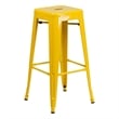 Bowery Hill 30'' Industrial Metal Backless Bar Height Stool in Yellow