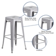 Bowery Hill 30'' Industrial Metal Backless Bar Height Stool in Silver