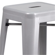 Bowery Hill 30'' Industrial Metal Backless Bar Height Stool in Silver