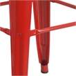 Bowery Hill Metal Bar Stool Chair in Red With Square Seat & Footrest