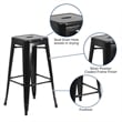 Bowery Hill Metal 30'' Backless Bar Stool in Black