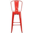 Bowery Hill Metal 30'' Bar Stool in Red