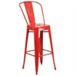 Bowery Hill Metal 30'' Bar Stool in Red