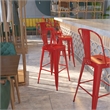 Bowery Hill Metal 30'' Bar Stool in Red