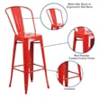 Bowery Hill Metal 30'' Bar Stool in Red