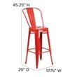 Bowery Hill Metal 30'' Bar Stool in Red