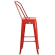 Bowery Hill Metal 30'' Bar Stool in Red