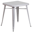 Bowery Hill Metal 3 Piece Bistro Set in Silver