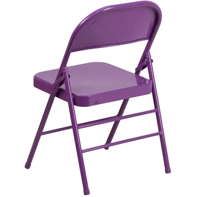 purple fold up chair