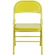 Bowery Hill Metal Citron Folding Chair Rectangular Triple Braced 30.5