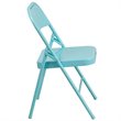 Bowery Hill Contemporary Assembled Metal Folding Chair in Teal