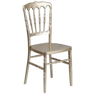 bowery hill resin stackable accent chair in gold