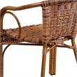 Bowery Hill Rattan/Aluminum Chair in Burning Brown/ Dark Red