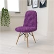 Bowery Hill 18'' Contemporary Fax Fur Fabric/Wood Accent Chair in Purple